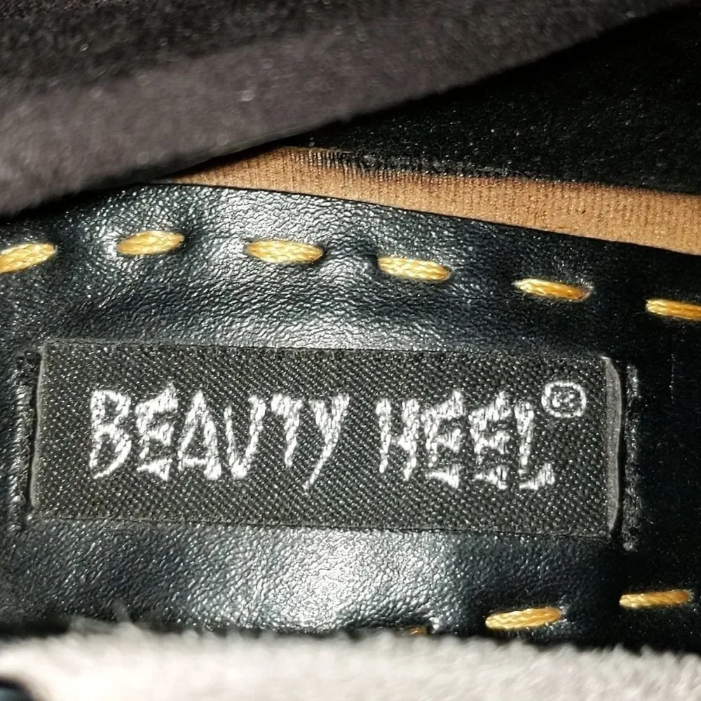 Beauty Heel suede heels Sz 9